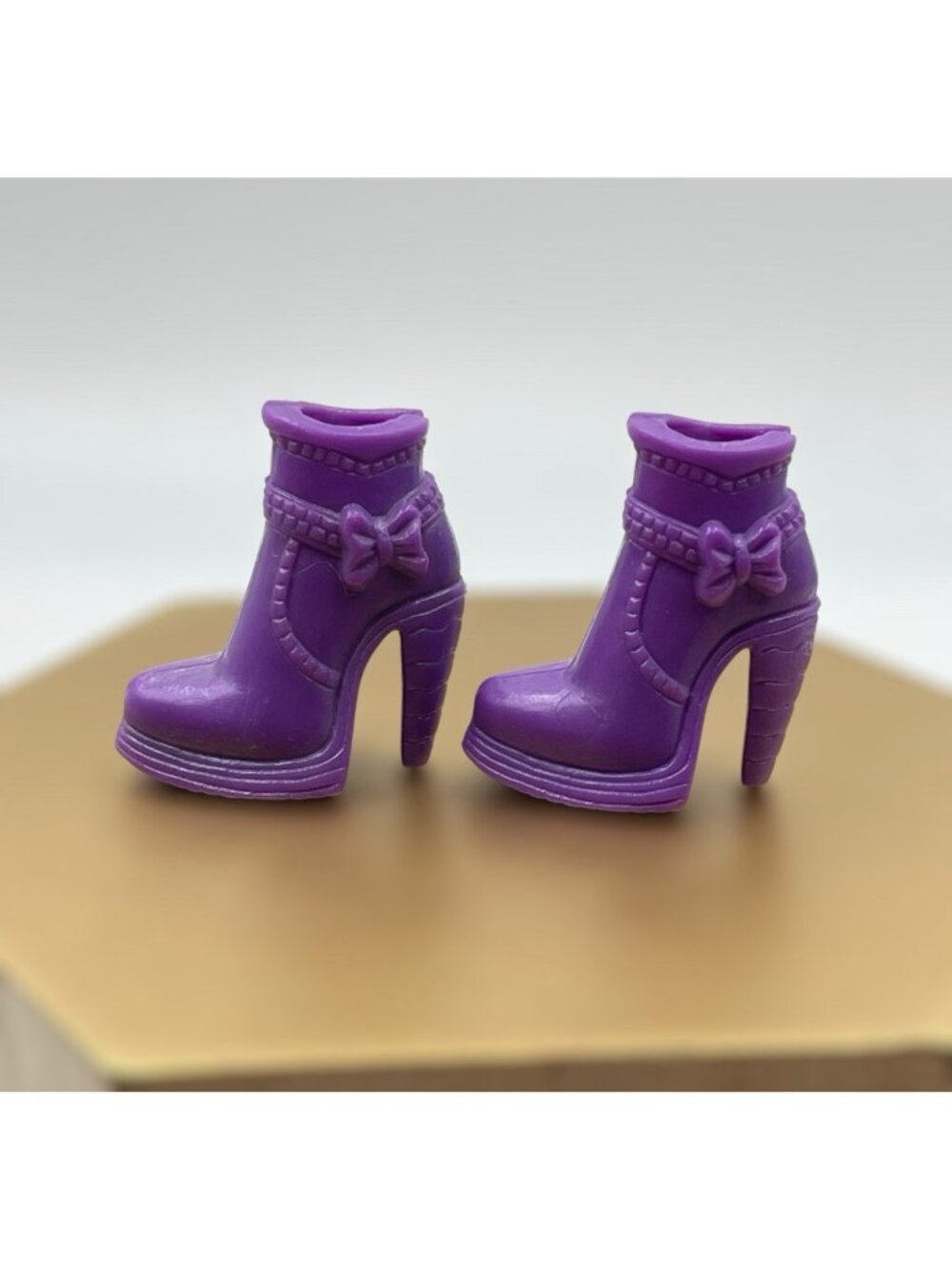 Barbie My Scene Doll Shoes Fashionista Purple High Heel Point Toe Bow Pump Boots